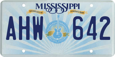 MS license plate AHW642