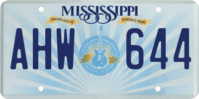 MS license plate AHW644
