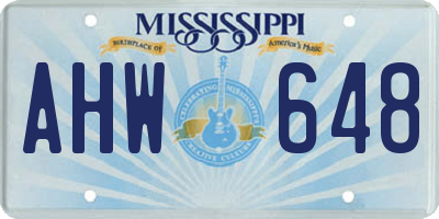 MS license plate AHW648