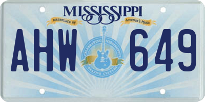 MS license plate AHW649