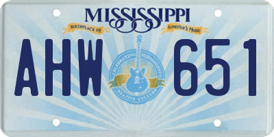 MS license plate AHW651