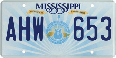MS license plate AHW653