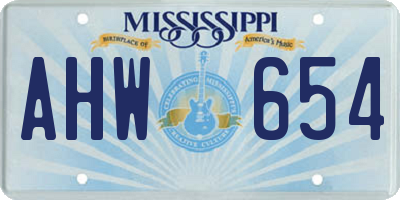 MS license plate AHW654