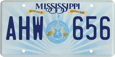 MS license plate AHW656
