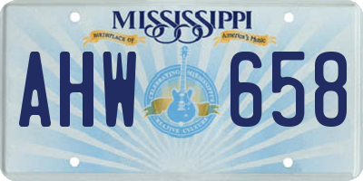 MS license plate AHW658
