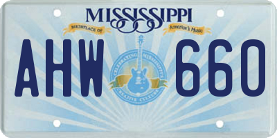 MS license plate AHW660