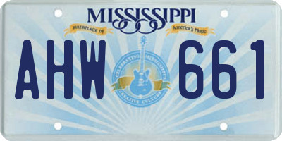 MS license plate AHW661