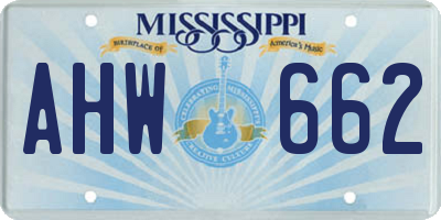 MS license plate AHW662