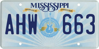 MS license plate AHW663