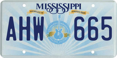 MS license plate AHW665