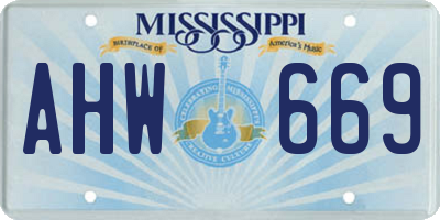 MS license plate AHW669