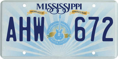 MS license plate AHW672