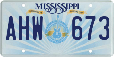 MS license plate AHW673