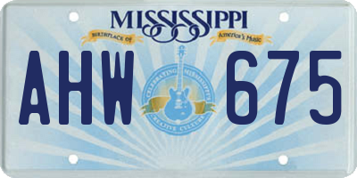 MS license plate AHW675