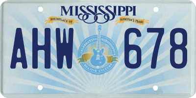 MS license plate AHW678