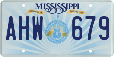 MS license plate AHW679