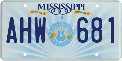 MS license plate AHW681