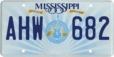 MS license plate AHW682