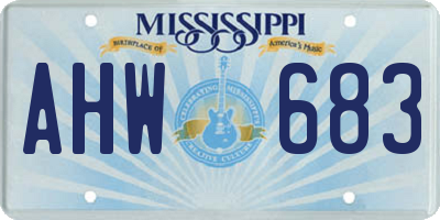 MS license plate AHW683