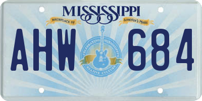MS license plate AHW684