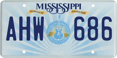 MS license plate AHW686