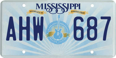 MS license plate AHW687