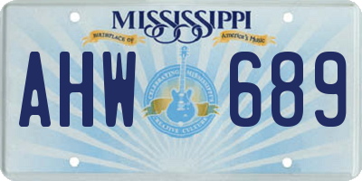 MS license plate AHW689