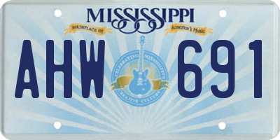 MS license plate AHW691