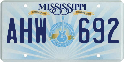 MS license plate AHW692