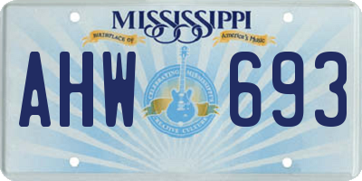 MS license plate AHW693