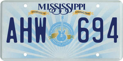 MS license plate AHW694