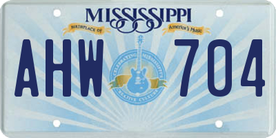 MS license plate AHW704