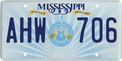 MS license plate AHW706