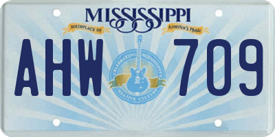 MS license plate AHW709