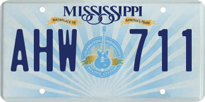 MS license plate AHW711