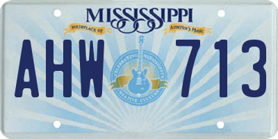 MS license plate AHW713