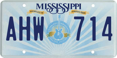 MS license plate AHW714