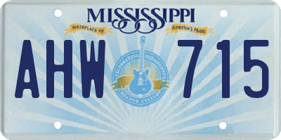 MS license plate AHW715