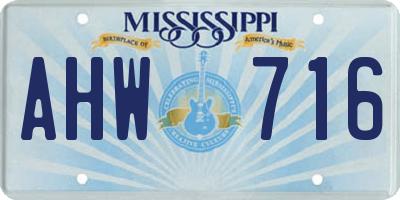 MS license plate AHW716