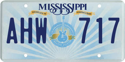 MS license plate AHW717