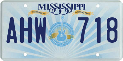 MS license plate AHW718