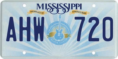 MS license plate AHW720