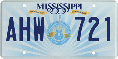 MS license plate AHW721