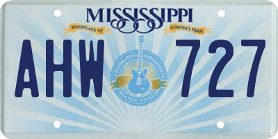 MS license plate AHW727