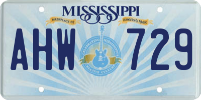 MS license plate AHW729
