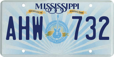 MS license plate AHW732