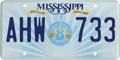 MS license plate AHW733