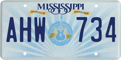 MS license plate AHW734