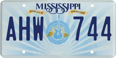 MS license plate AHW744