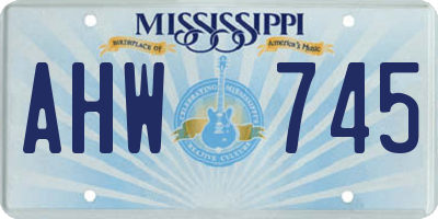 MS license plate AHW745